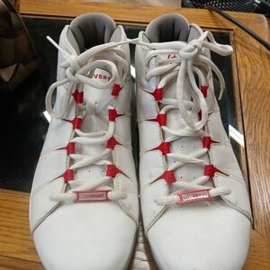 Converse White and Red High-Top Sneakers